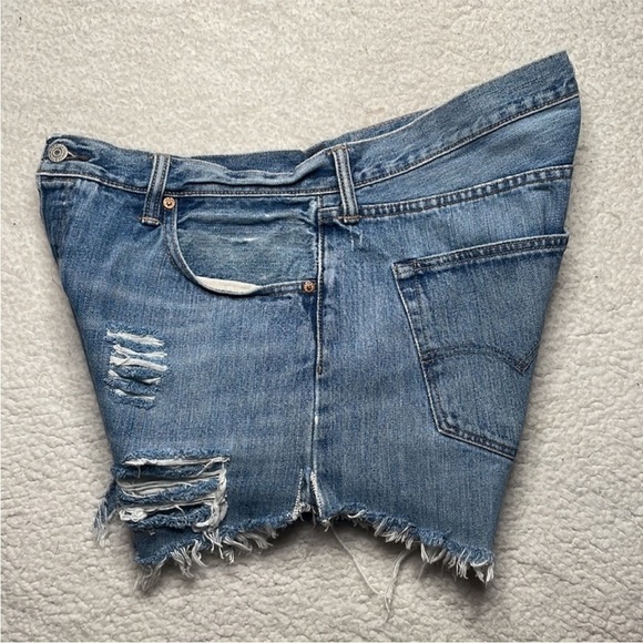 Levis denim Jeans 501 Button Fly Distressed Ripped size 36 Distressed - Picture 6 of 9